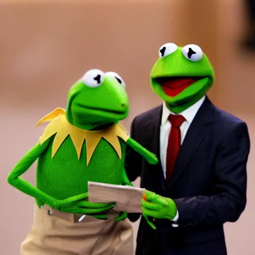 Image similar to Kermit The Frog with Saul Goodman