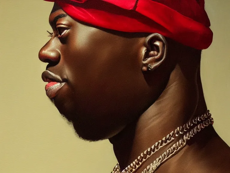 Image similar to a detailed profile oil painting of lil yachty, intricate artwork by caravaggio. Trending on artstation. 8k