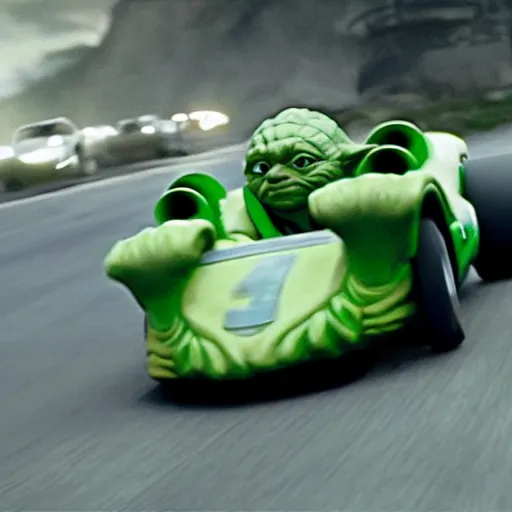 film still of yoda racing in his race car in the new | Stable Diffusion ...