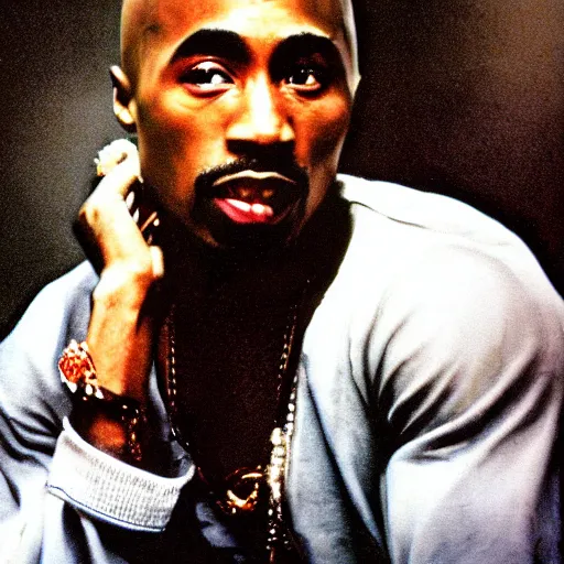 Prompt: 2 pac never died.