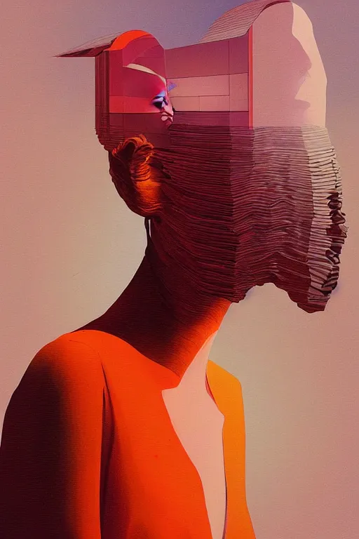 Image similar to woman wearing oculus and digital glitch head edward hopper and james gilleard, zdzislaw beksisnski, higly detailed