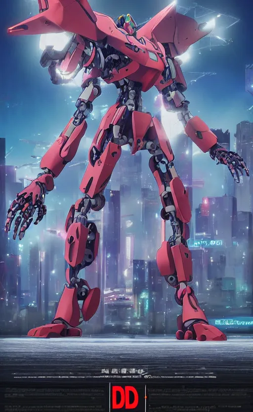 Prompt: movie poster of < 3 d huge mecha > with a < full mechanical guitar >, in the style of < neon genesis evangelion >, < full body robot >, 3 d anime, arcane style, retropunk, steampunk, high resolution, 4 k, retrofuturism, by ghibli and < simon stalenhag >