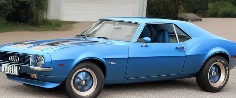 Prompt: denim blue audi camaro b 1 ( 1 9 6 9 )