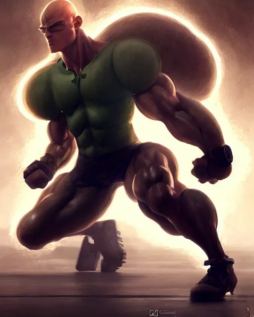 Image similar to gigachad luigi bodybuilder fighting like saitama in the matrix, fantasy character portrait, ultra realistic, anime key visual, full body concept art like ernest khalimov, intricate details, highly detailed by greg rutkowski, ilya kuvshinov, gaston bussiere, craig mullins, simon bisley