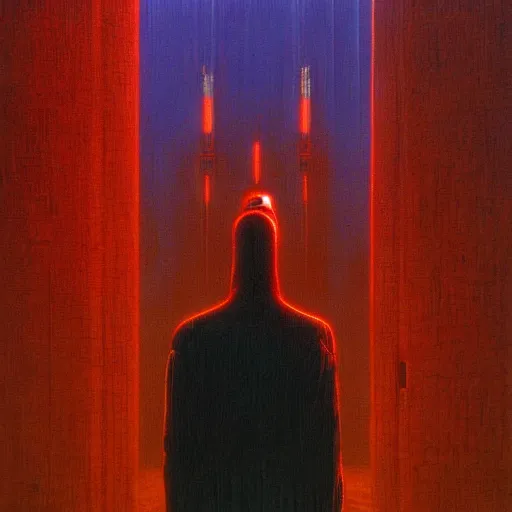 Image similar to cyberpunk by zdzisław beksinski