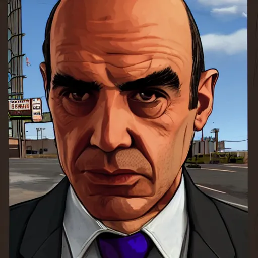 Image similar to Lalo Salamanca from Better Call Saul as a GTA character portrait, Grand Theft Auto, GTA cover art