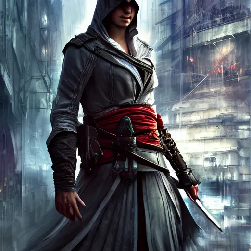 assassins creed in a cyberpunk setting, au naturel, | Stable Diffusion ...