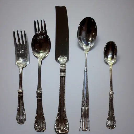 Image similar to silverware for aliens