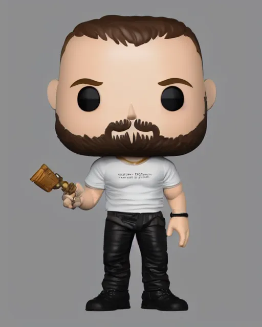 Prompt: full body 3d render of Tom Hardy as a funko pop, studio lighting, white background, blender, trending on artstation, 8k, highly detailed