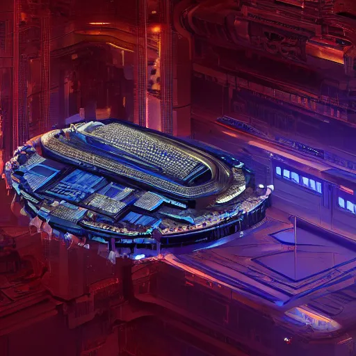 Image similar to sci-fi motherboard structure on the coronation of napoleon painting and digital billboard in the middle, unreal engine 5, keyshot, octane, artstation trending, ultra high detail, ultra realistic, cinematic, 8k, 16k, in style of zaha hadid, in style of nanospace Michael Menzelincev, in style of Lee SOUDER, colors in style of the Blade Runner 2049, in plastic, dark, tilt shift,