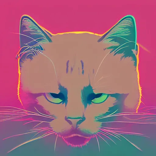 Image similar to album cover of a electronic group, cat, album cover art, album cover