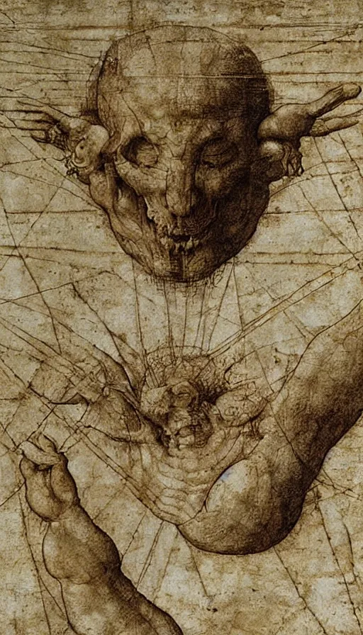 Image similar to The end of an organism, by Leonardo da vinci