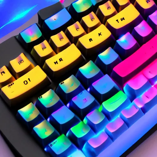 Image similar to a custom mechanical keyboard with theme of blue flames