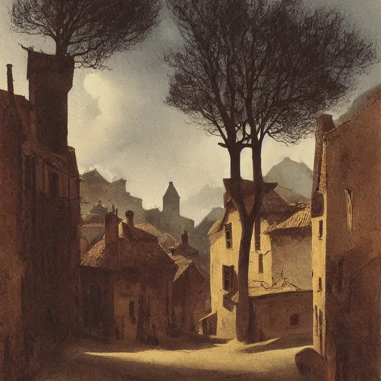 Image similar to A village from Spain. Carl Gustav Carus.