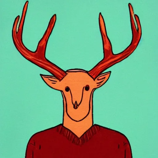 Image similar to bird god with antlers