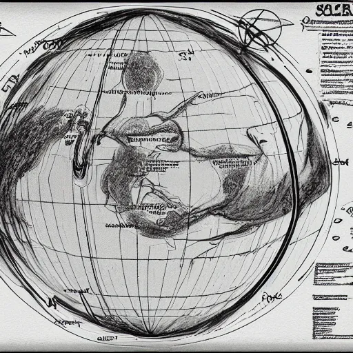 Prompt: map of the known solar system circa 2 1 5 0, sci fi, hand drawn, fantasy