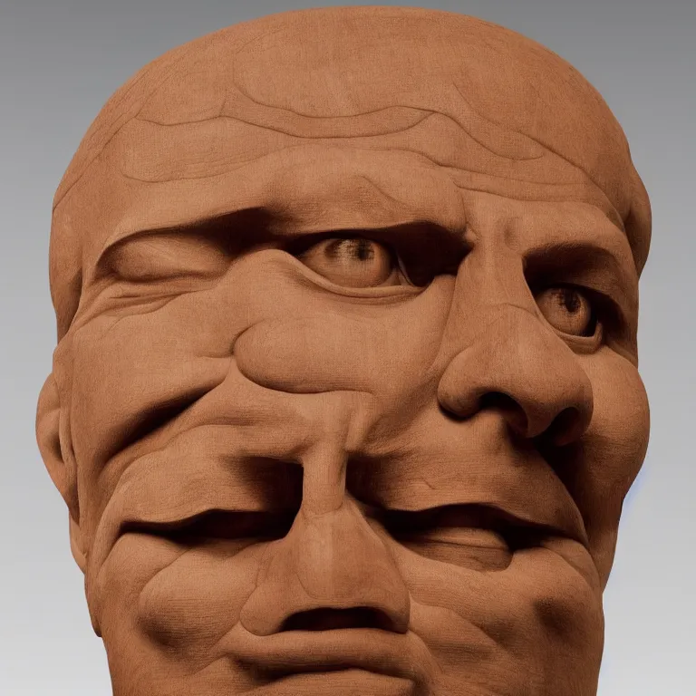 Prompt: public sculpture minimalist!!! portrait of a shah rukh khan, beautiful symmetrical face accurate face detailed face realistic proportions, carved out of red oak wood on a pedestal by stephan balkenhol and martin puryear and ron mueck, hyperrealistic dramatic lighting shocking detail trending on artstation 8 k