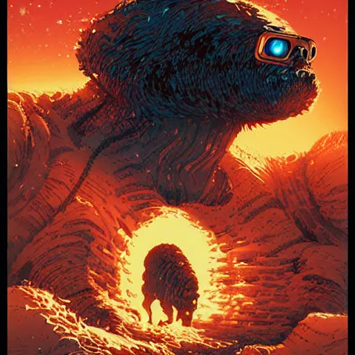 Prompt: the thing, by Dan Mumford and Greg Rutkowski