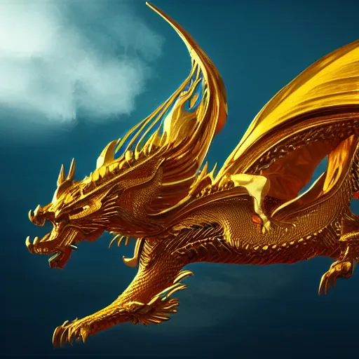 Prompt: a majestic golden dragon, hd, 4k, trending on artstation, award winning, 8k, 4k, 4k, 4k, very very very detailed, high quality bauhaus art