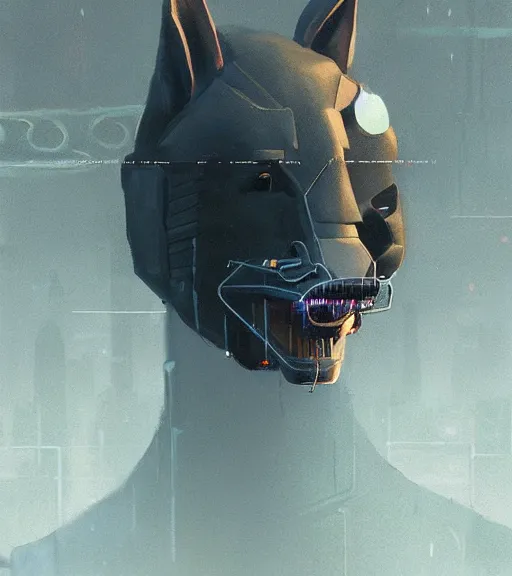 Prompt: new york city portrait of furry anthro anthropomorphic common house cat head animal person fursona wearing clothes strange cybernetic muzzle gloomy rainy screenshot from the video game cyberpunk 2077 digital art by Greg Rutkowski, Simon Stalenhag, christopher nolan trending on Artstation, CGSociety