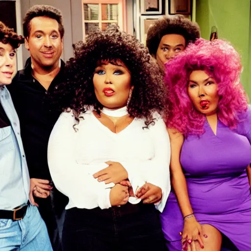 Prompt: lizzo in an 8 0 s sitcom