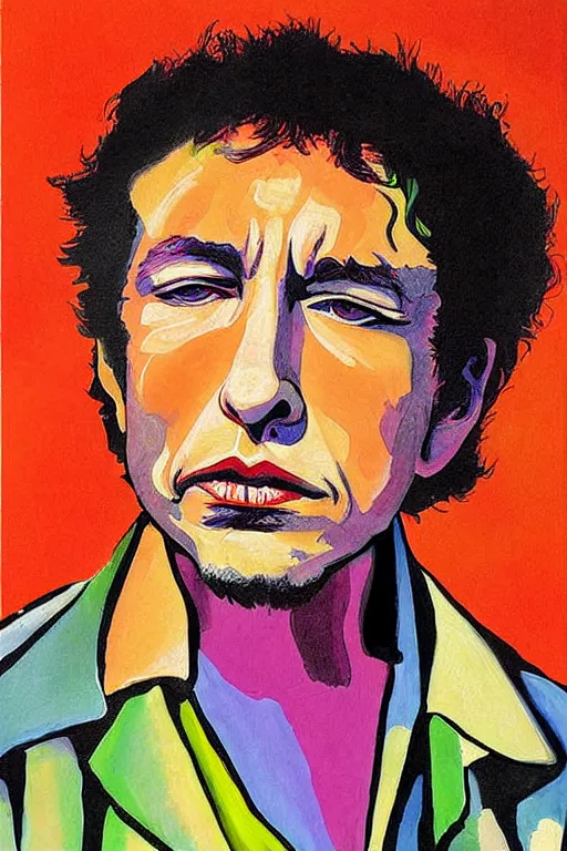 Image similar to Poster artwork, painting of Duane Flowers by Bob Dylan