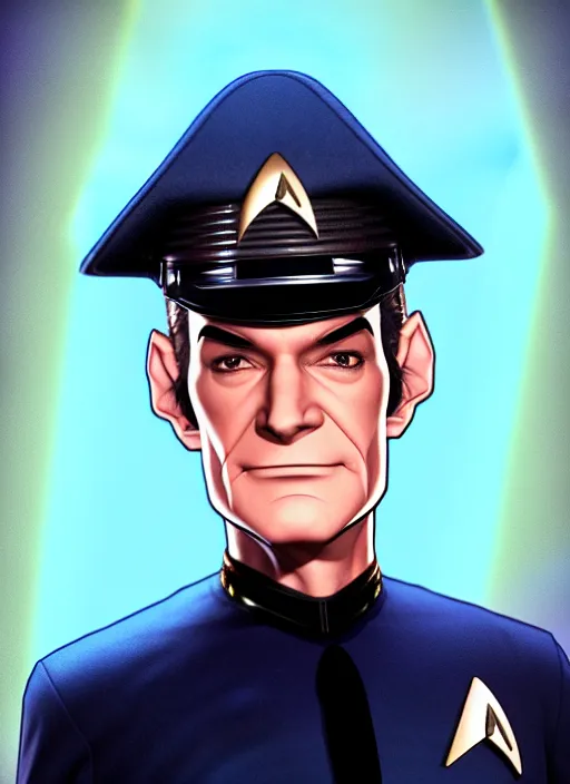 Image similar to cute star trek officer freddy krueger, natural lighting, path traced, highly detailed, high quality, digital painting, by don bluth and ross tran and studio ghibli and alphonse mucha, artgerm