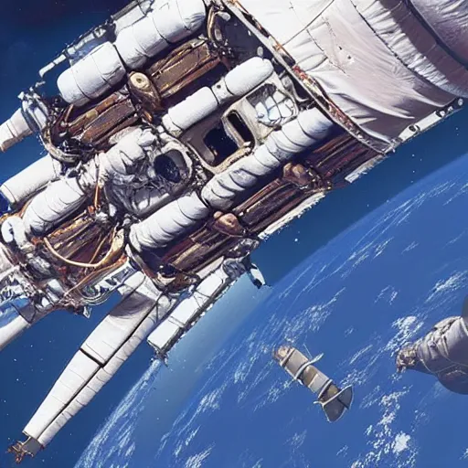 Prompt: shipyard in space, realistic photo from nasa