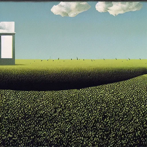 Prompt: a landfill by René Magritte