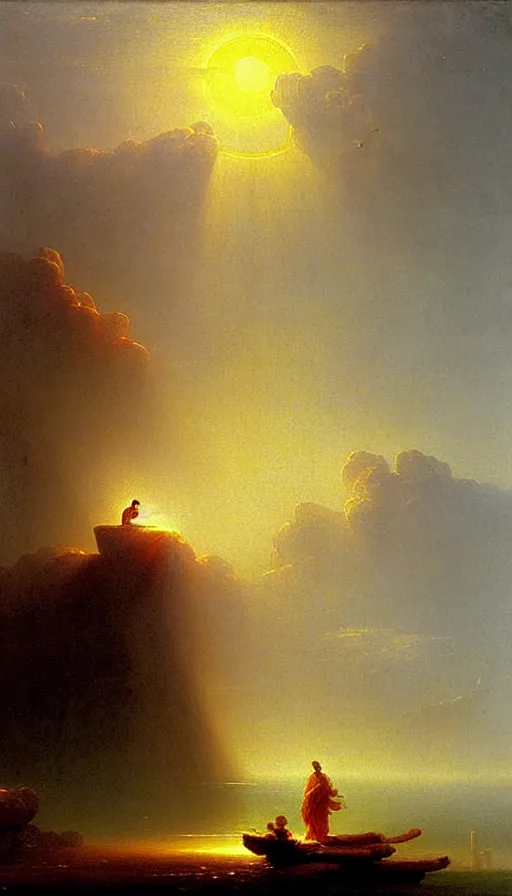 Image similar to the two complementary forces that make up all aspects and phenomena of life, by Ivan Aïvazovski,