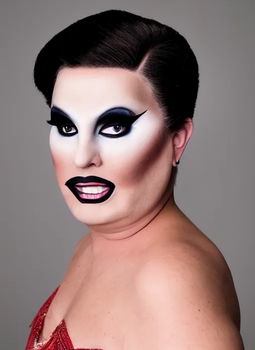 Image similar to studio portrait of ted cruz in full drag dressed in drag dressed as a woman makeup, 8 k, studio lighting, key light, back light, sequents,