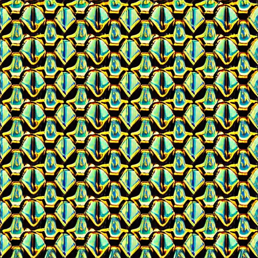 Prompt: symmetry. repeatable pattern wall paper with a gold and mint green pattern. hd