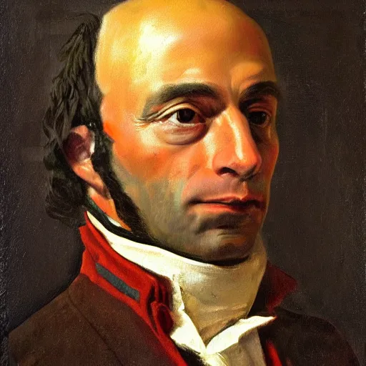 Prompt: oil painting portrait of Joe Rogan, Jacques-Louis David style