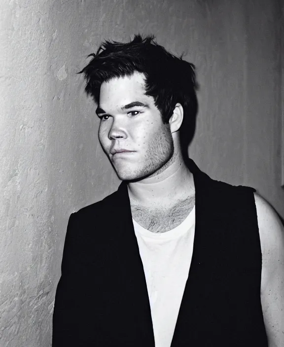 Image similar to portrait of adam devine photographed by nan goldin