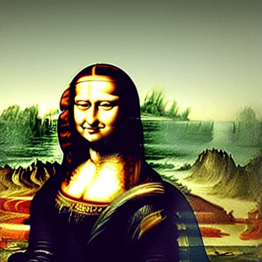 Prompt: The MonaLisa Taking a smartphone selfie