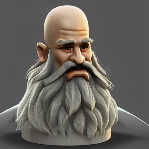 Prompt: a video game icon of a playable wizard with a long beard, highly detailed