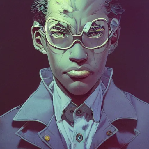 Image similar to citizen portrait soft light painted by james jean and katsuhiro otomo and erik jones, inspired by blacksad, smooth face feature, intricate oil painting, high detail illustration, sharp high detail, manga and anime 1 9 9 9