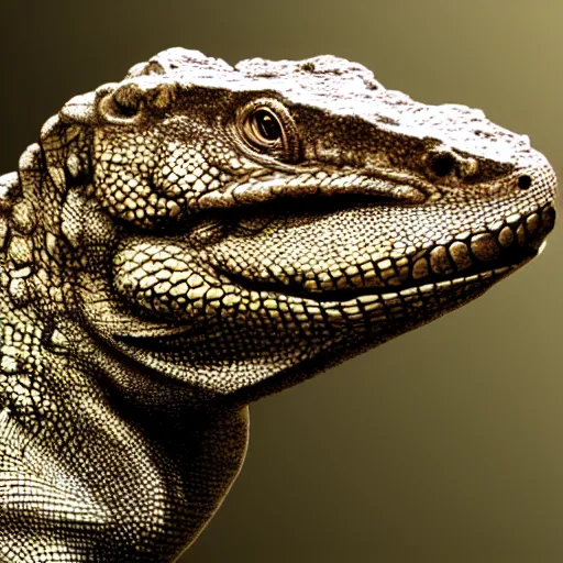 Prompt: monitor lizard face giganotosaurus