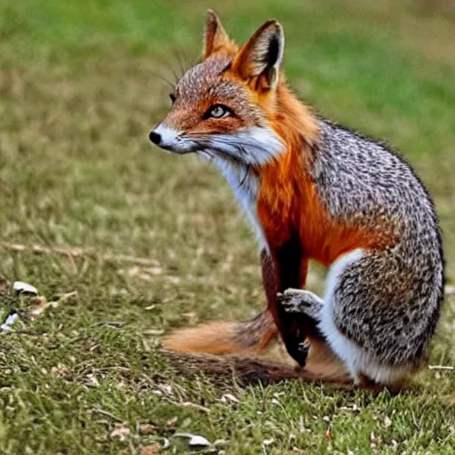 Image similar to half fox half squirrel