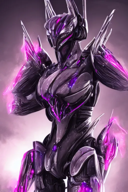 Prompt: bust shot, hyperdetailed realistic elegant beautiful stunning giant robot mecha hot female goddess dragon, sharp spines, sharp metal ears, smooth purple eyes, smooth fuschia skin, smooth silver armor, nebula size, space, epic proportions, epic scale, warframe fanart, macro giantess, furry art, dragon art, goddess art, giantess art, furaffinity, octane