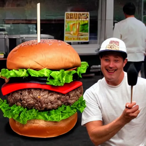 Prompt: giant burger, world record