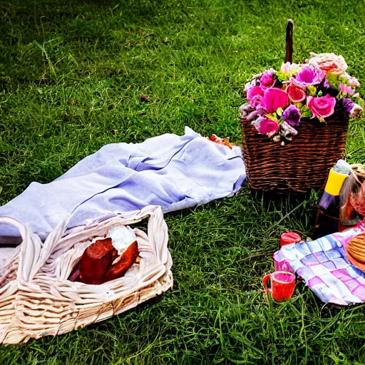 Image similar to death and life having a picnic at the park