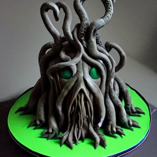 Prompt: A photo of a Cthulhu cake