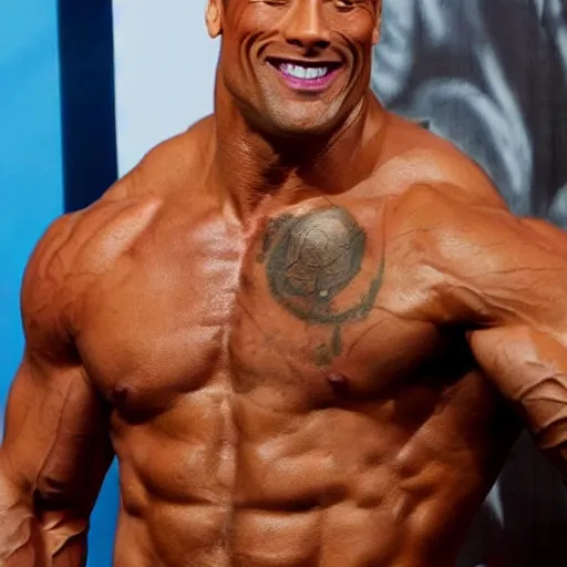 Image similar to Dwayne, the Rock, Johnson with an afro