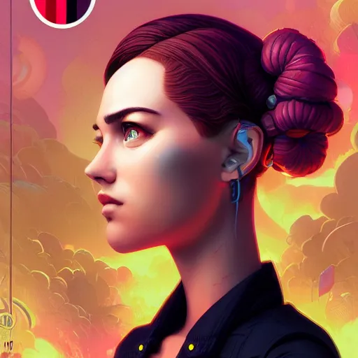 Prompt: lofi Cyberpunk portrait Pixar style by Tristan Eaton Stanley Artgerm and Tom Bagshaw,