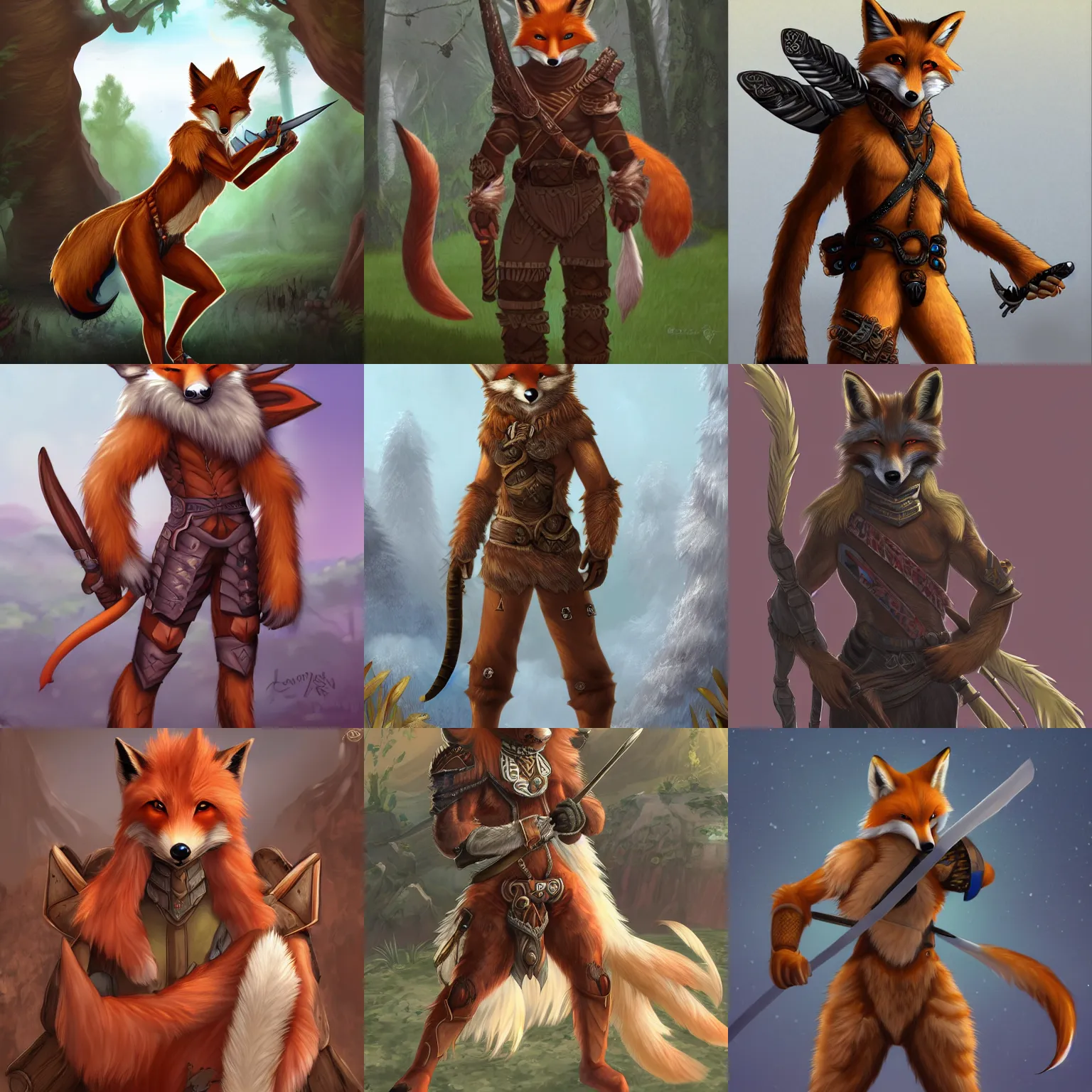 Prompt: award-winning extremely detailed FurAffinity fantasy furry anthro art of a handsome cute male natural warrior fox with a long tail, 4k, trending on FurAffinity