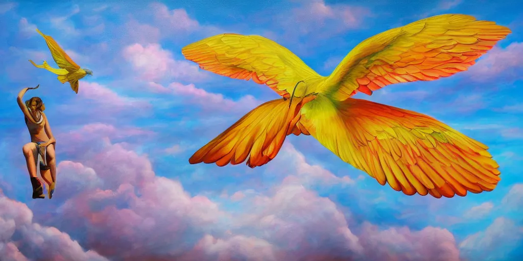 Image similar to dreams taking flight, surreal painting, 4 k