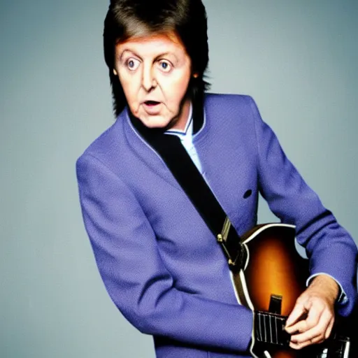 Image similar to paul mccartney with blue hair