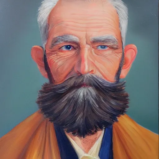 Image similar to detailed portrait painting of older gentleman with a beard