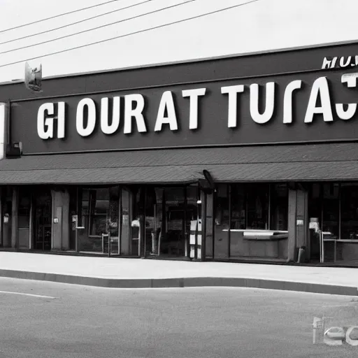 Image similar to A photograph of a building of a supermarket called TURCZYN